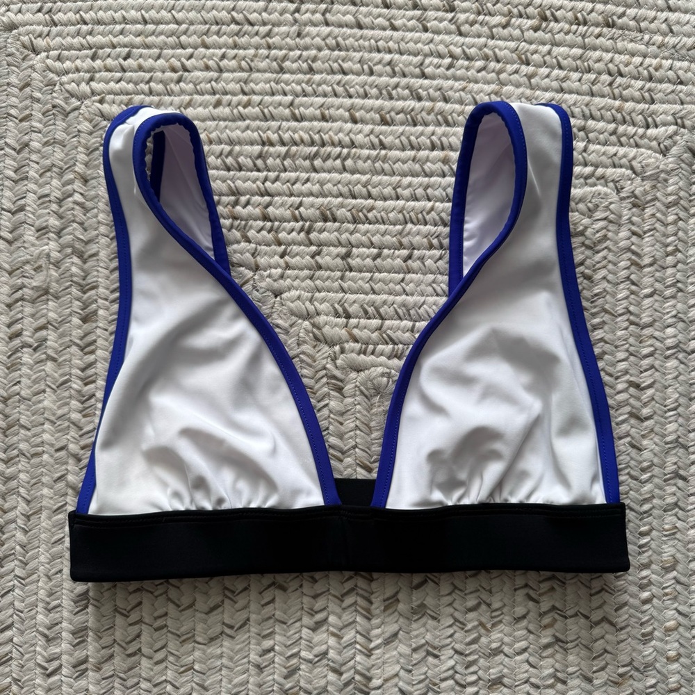 VENUS Blue and White Swim Top